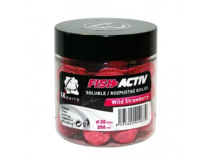 LK Baits boilies Fish Activ Wild Strawberry 250 ml, 20 mm