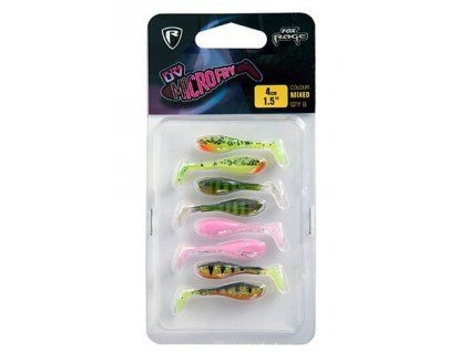 Fox Rage Gumová Nástraha UV Micro Fry Mixed Colour Pack 4 cm 8 ks