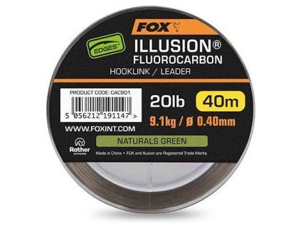 Fox Fluorocarbon Edges Illusion Hooklink Leader Naturals Green