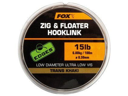 Vlasec Fox Edges Zig & Floater Hooklink Trans Khaki 100 m